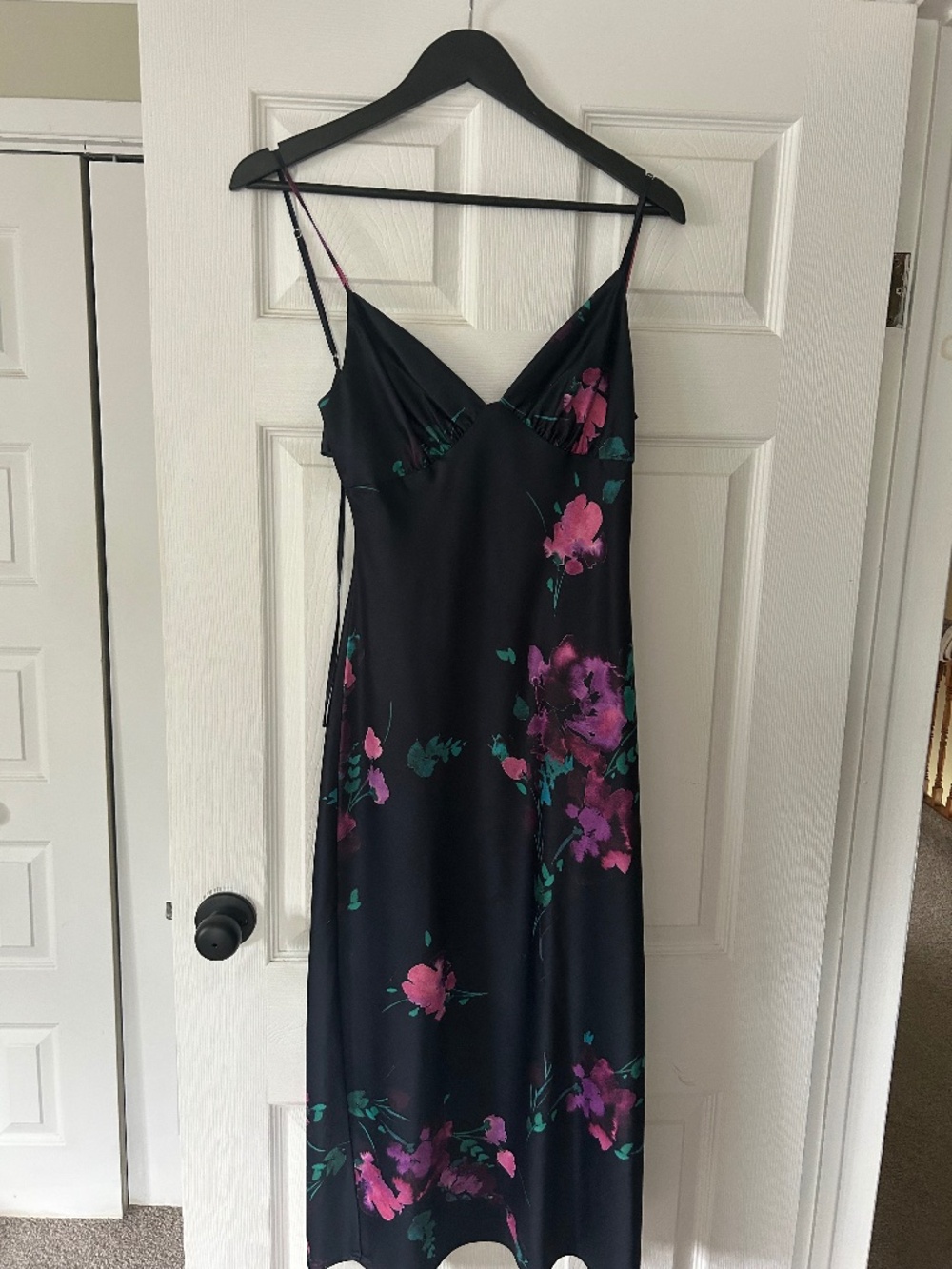 Violet Open Back Slip Midi Dress
